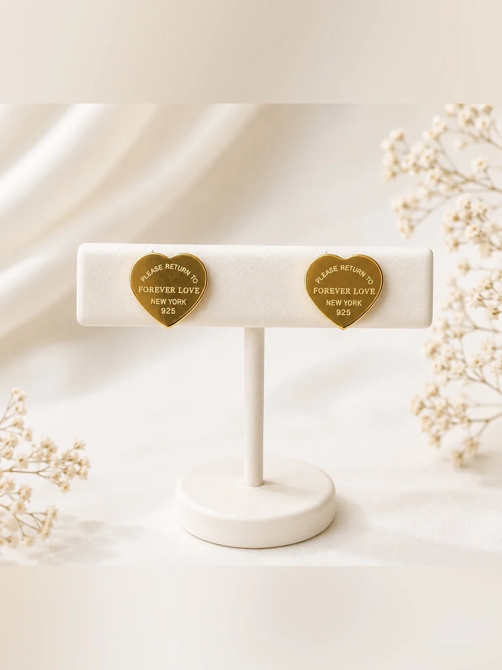 Forever love steel Gold Heart Earrings 316L steel